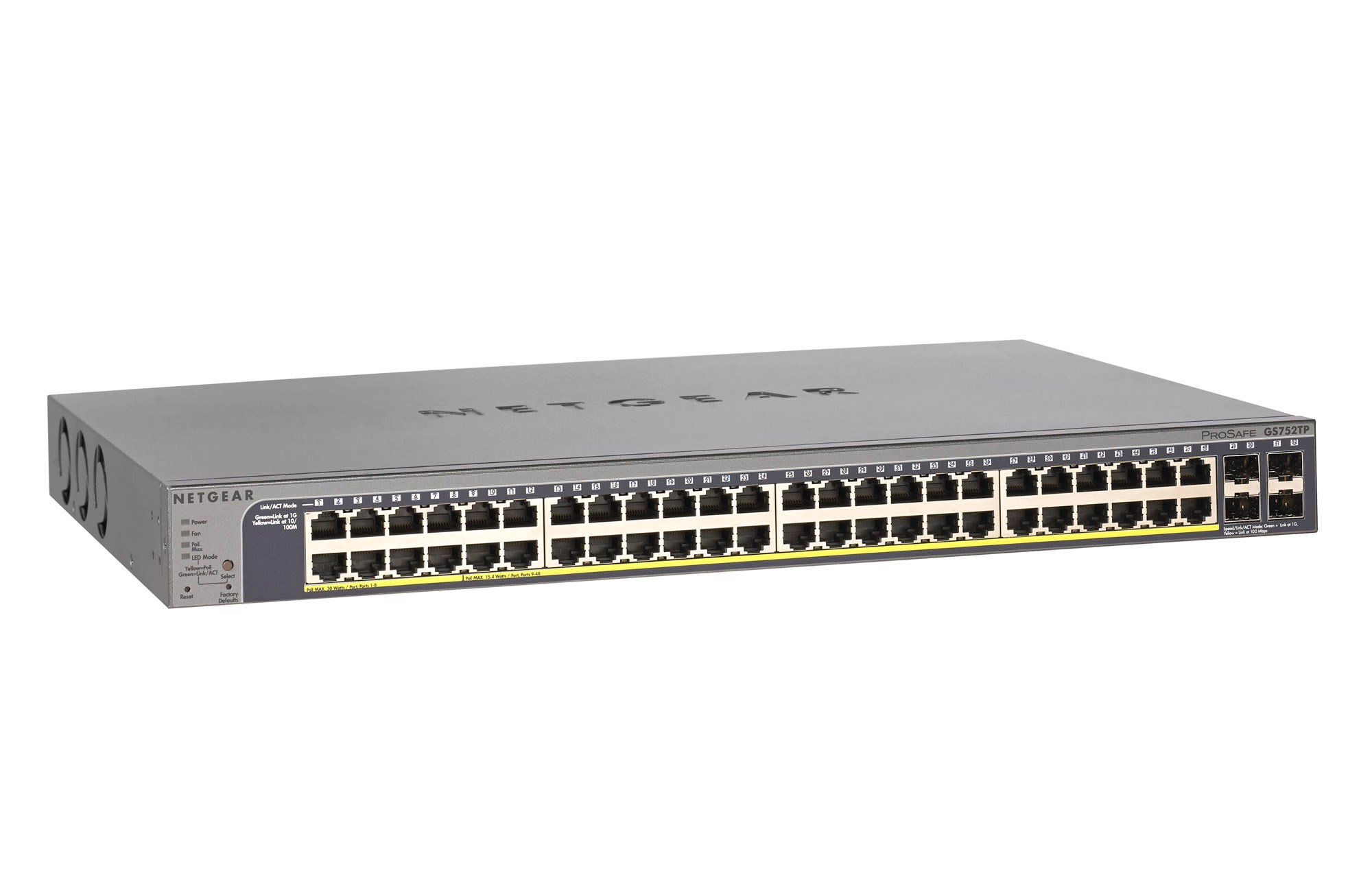 NetGear GS752TP-100NAS ProSAFE 52-Port Gigabit PoE PLUS Smart Managed ...