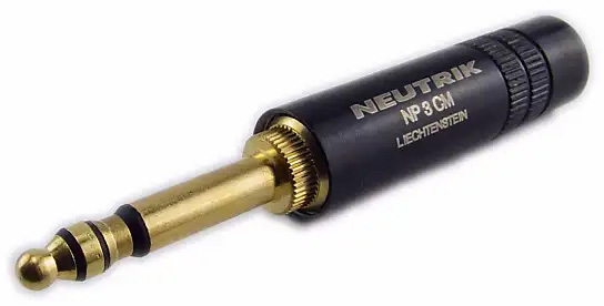 Neutrik NP3CM-B TRS .206 Inch MIL/B-Gauge Phone Plug (Black/Brass)