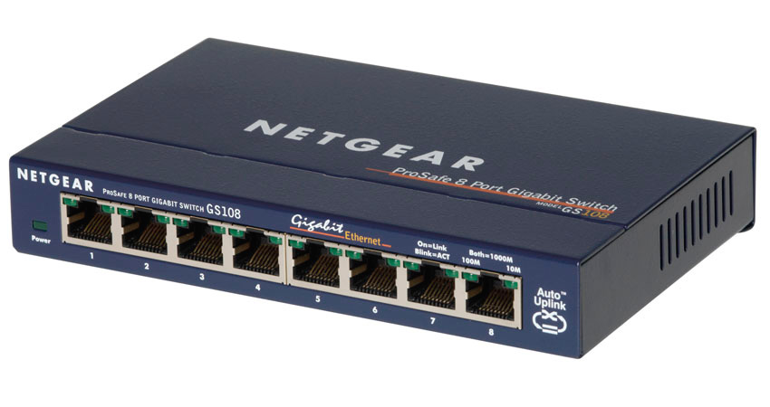 Netgear GS108 8-port Gigabit Ethernet Switch (10/100/1000 Mbps)