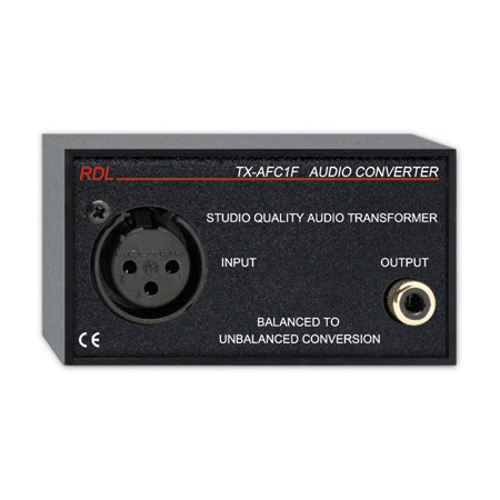 RDL TX-AFC1F Balanced to Unbalanced Audio Transformer - XLR / RCA