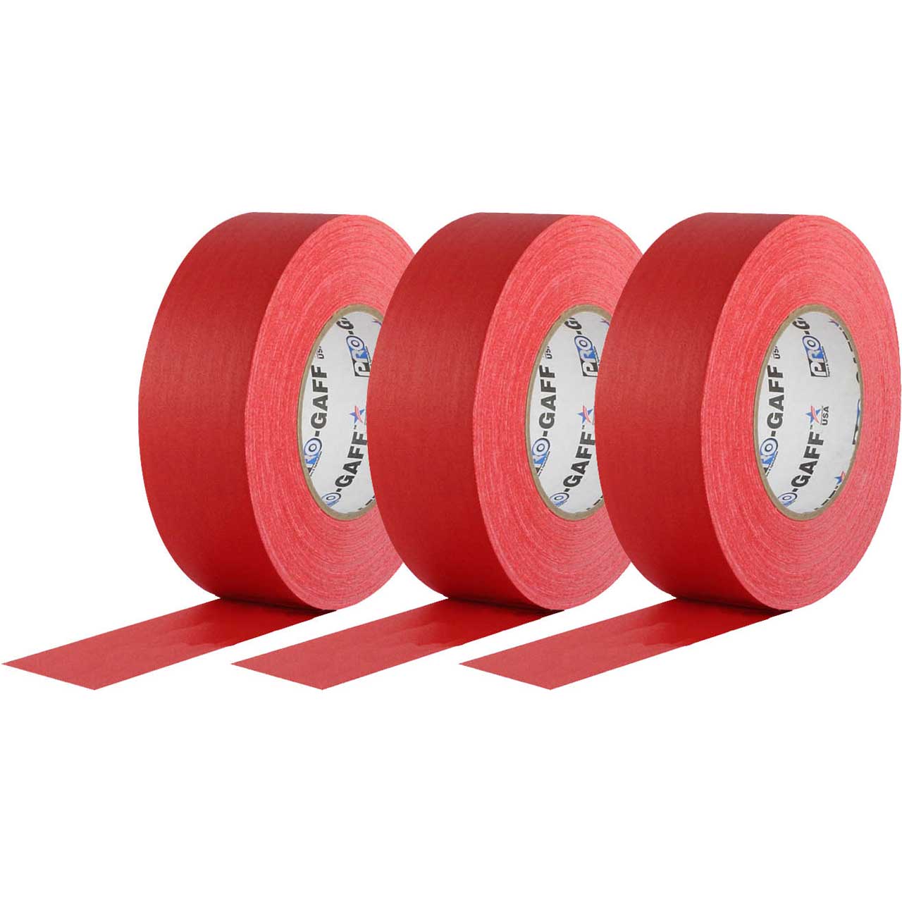 Pro Tapes Pro-Gaff Gaffers Tape RGT-60 3-Pack - 2 Inch x 55 Yards - Red