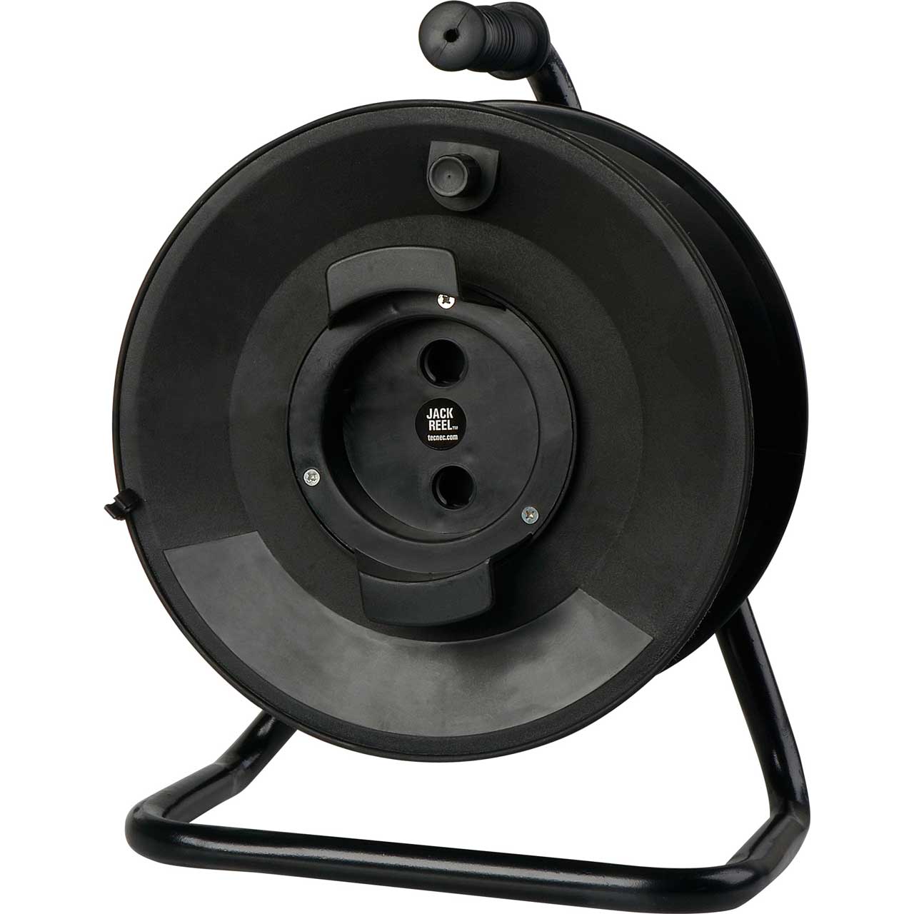 Cable Reel Without Cables Metal Cord Reel Stand in Black (Holds Up