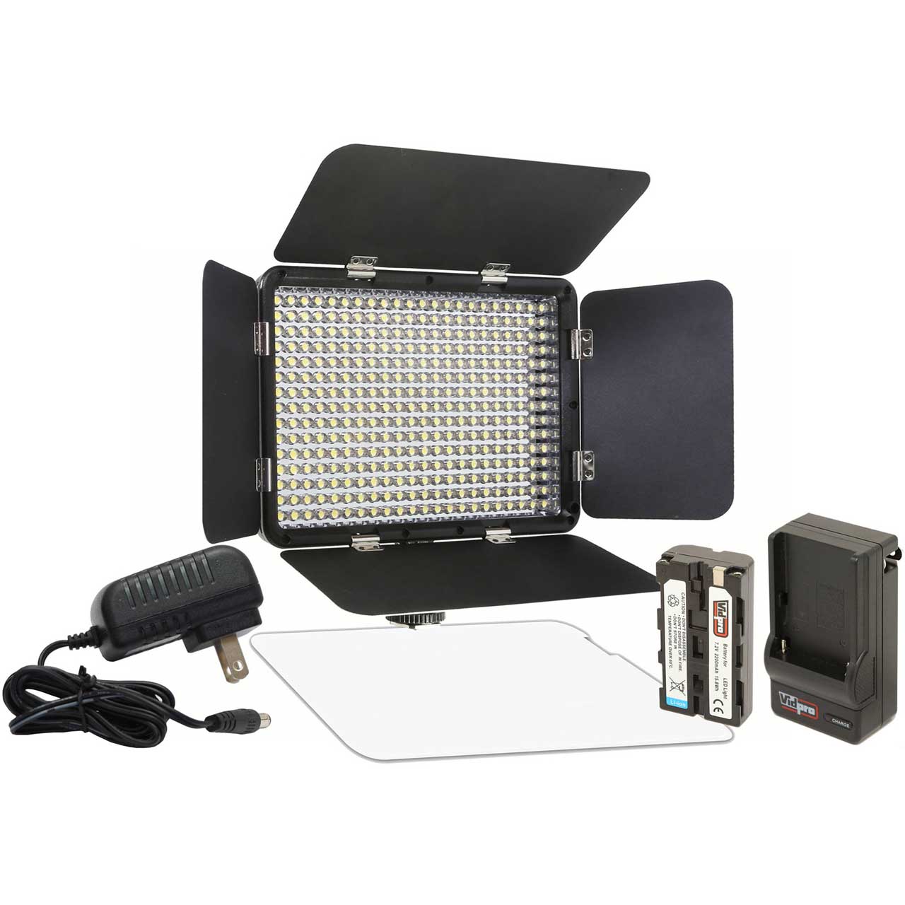 Vidpro LED  330X 330 LED  Varicolor Ultra Portable  Light Kit 