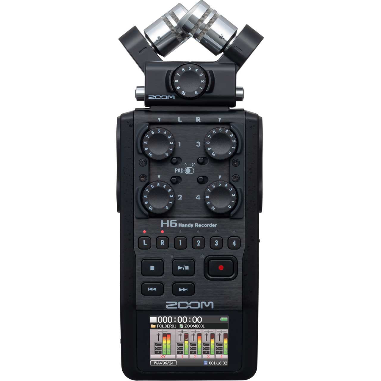 ZOOM H6 AB 6-Track Handy Digital Audio Recorder with Interchangeable