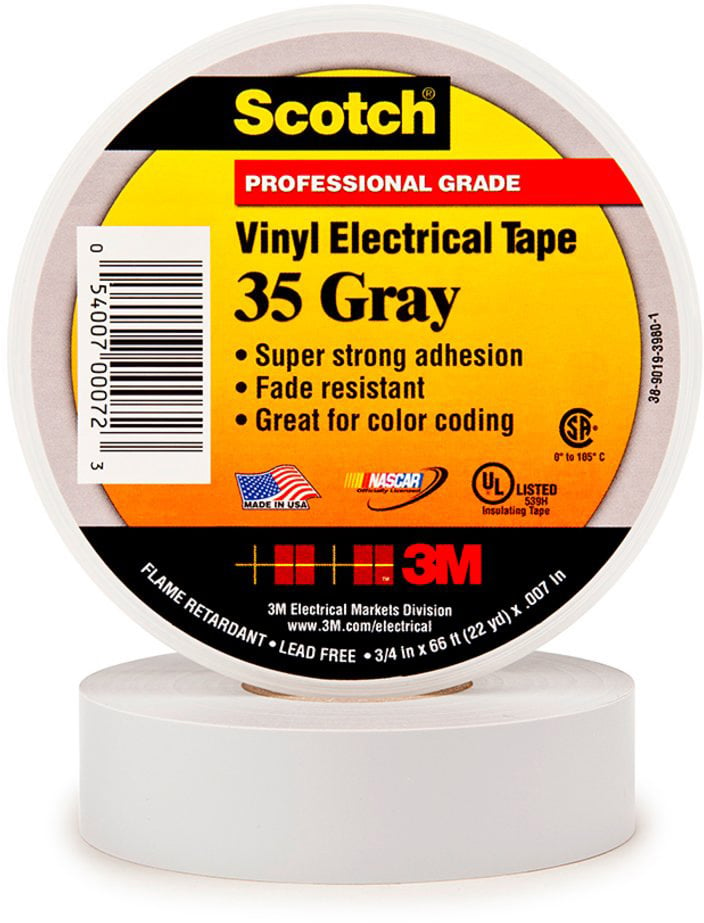 3M Scotch 35 Color Coding Electrical Tape 1 2 Inch X 20 Feet Gray   3M 35 20 GY.JPG