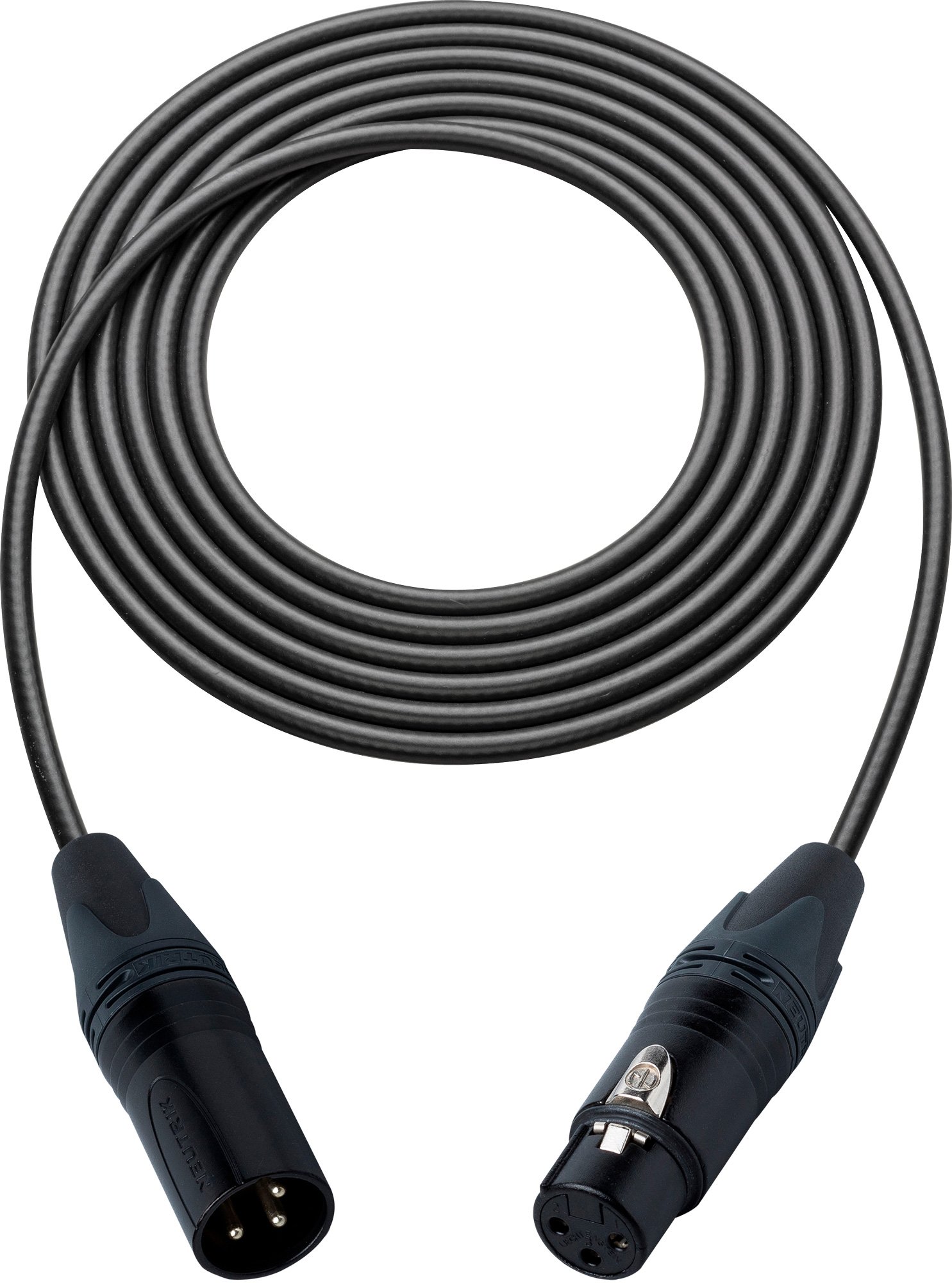 Canare Star-Quad Cable Black & Gold XLR Mic Cable 25 Foot - Black