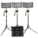 Mylo Mini Bi-Color 3-Point LED Light Kit w/ 3 x MB4, Includes DV Batteries,  Stands, and Bags - Ikan