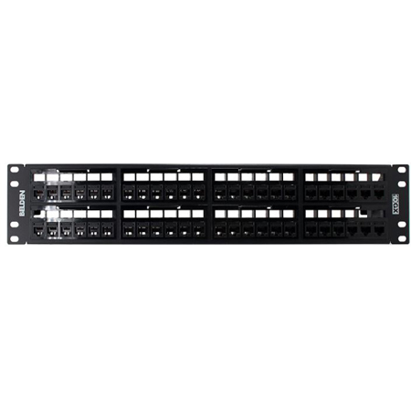 Belden RVAPPF2U48BK 10GX REVConnect Cat6a Patch Panel - 48 Port - 2U  (Preloaded) - Black