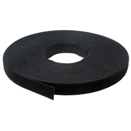Double Sided Velcro Tape, 25 mmx20 m, Nylon, Black