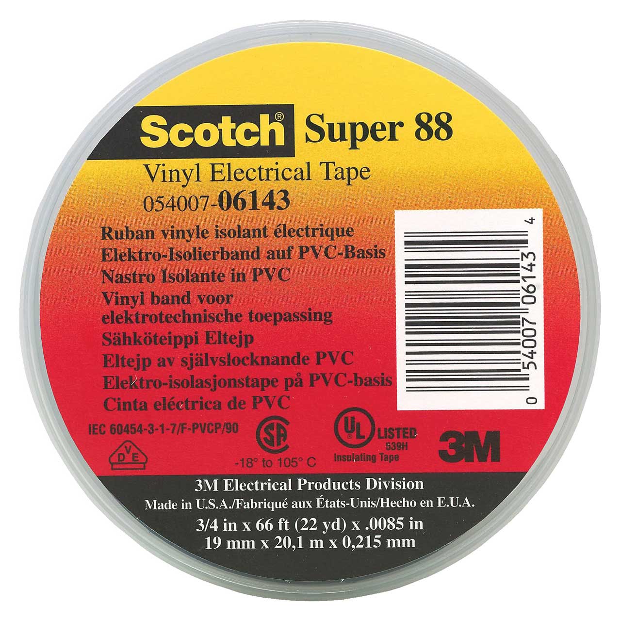 3M Scotch Super 88 Heavy Duty Grade Vinyl Electrical Tape Ft