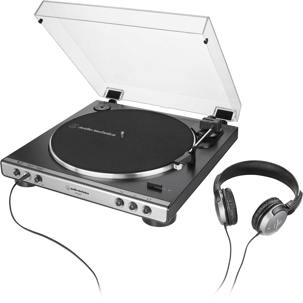 Audio-Technica At-LP60X-BW Fully Automatic Belt-Drive Stereo Turntable,  Hi-Fi, 2 Speed, Dust Cover, Anti-Resonance, Die-Cast Aluminum Platter Brown