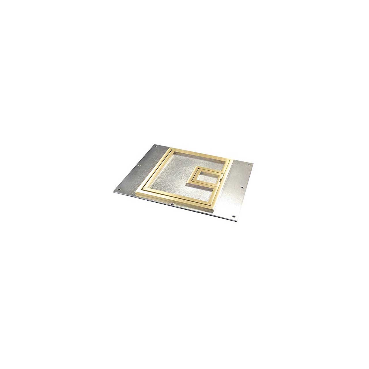 Fsr Fl 640p Bsq C Floor Box Cover With 1 4 Inch Square Brass Flange Lift Off Door