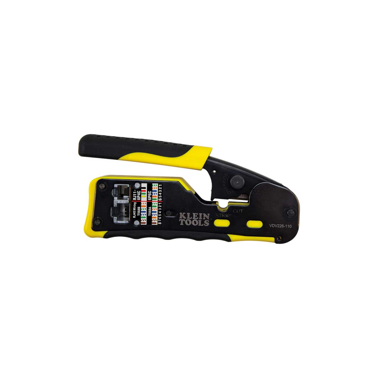 Klein Tools VDV226-110 Pass-Thru Modular Crimper Tool Yellow/Black