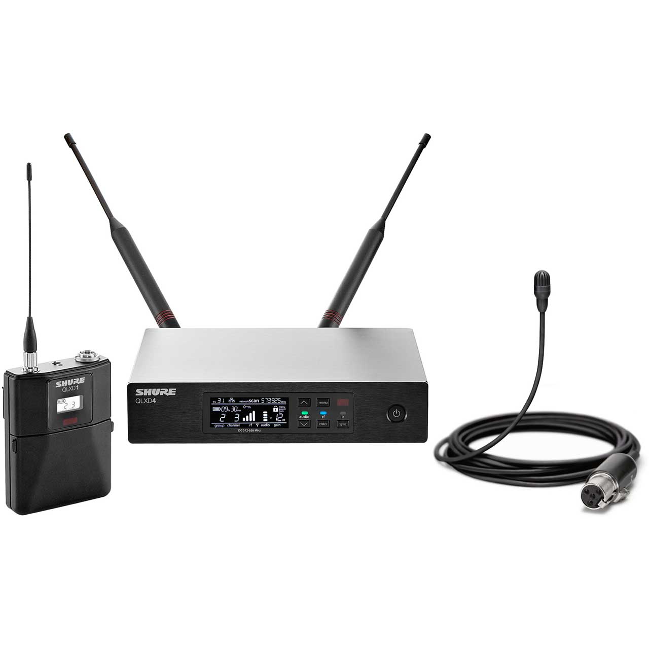 Shure TwinPlex QLX-D Low-Sens Omni Lavalier Wireless Kit - Black - G50 -  470-534MHz