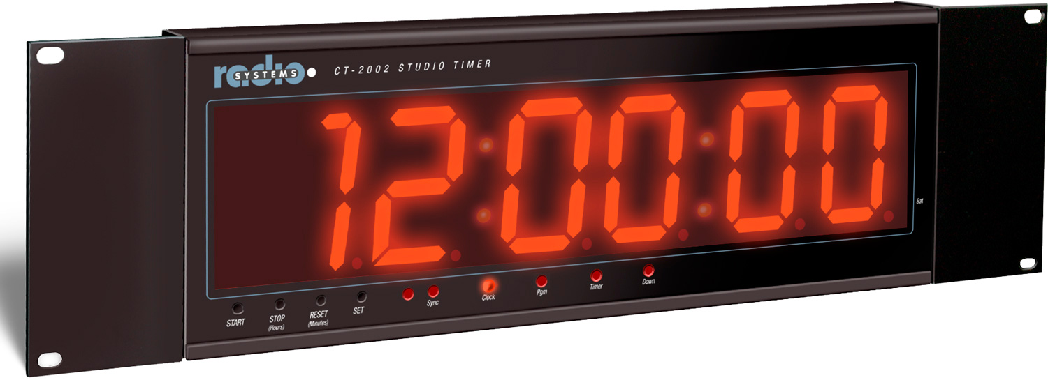 Radio Systems CT-2002 Large 2 Inch LED Studio Clock with I/R Remote