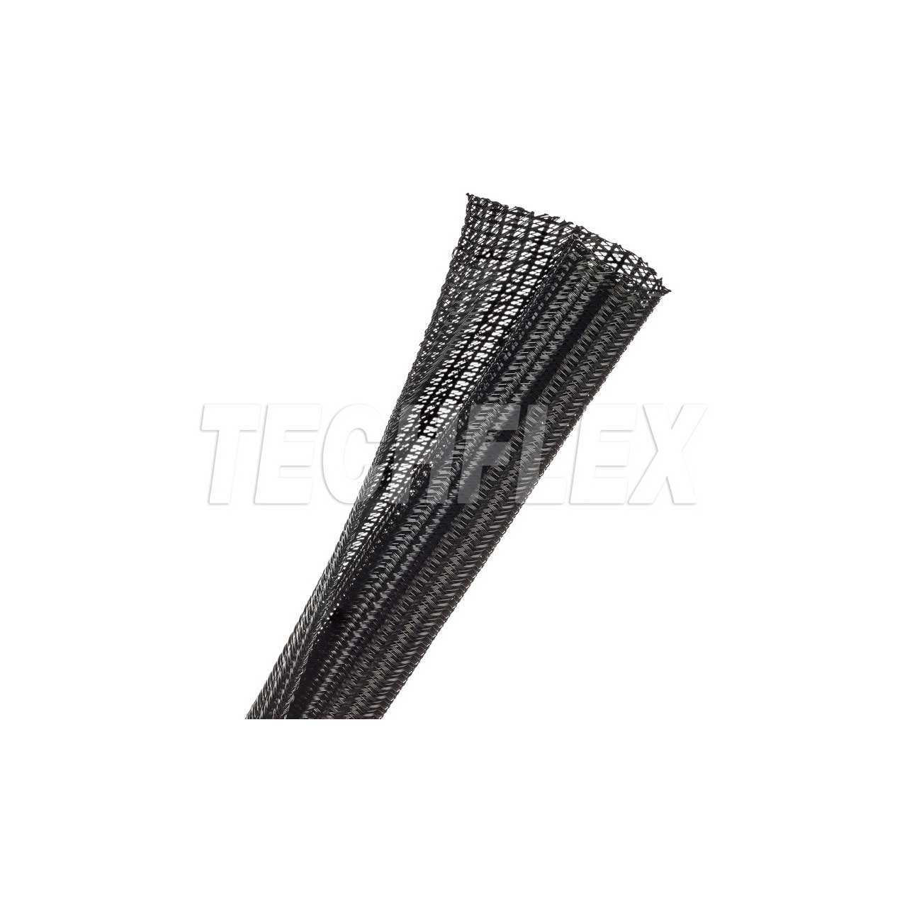 TechFlex F6N0.13BK Flexo F6 General Purpose 1/8-inch Braided Cable Sleeve,  Black - 100 Feet