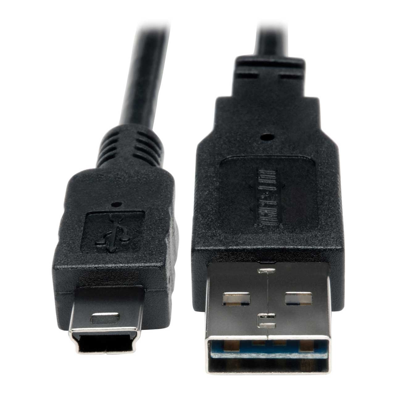 Tripp Lite UR030-06N Universal Reversible USB 2.0 Hi-Speed Cable  (Reversible A to 5Pin Mini B M/M) 6-in.