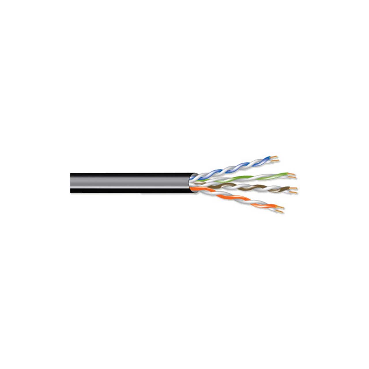 West Penn 4246OSPBK0500 Pair 23 AWG Solid Stranding 10/100/1000 BaseT  Ethernet CAT6 PVC Cable 500 Feet