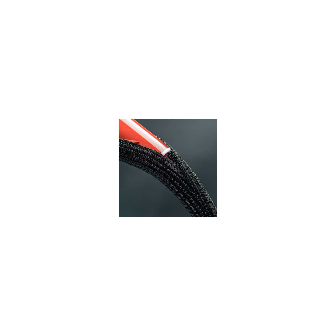 Techflex F6N0.25 1/4-Inch Flexo Self-Wrapping/Split Tube/Semi-Rigid Braided  & Non-Expandable Tubing - Black - 100-Foot