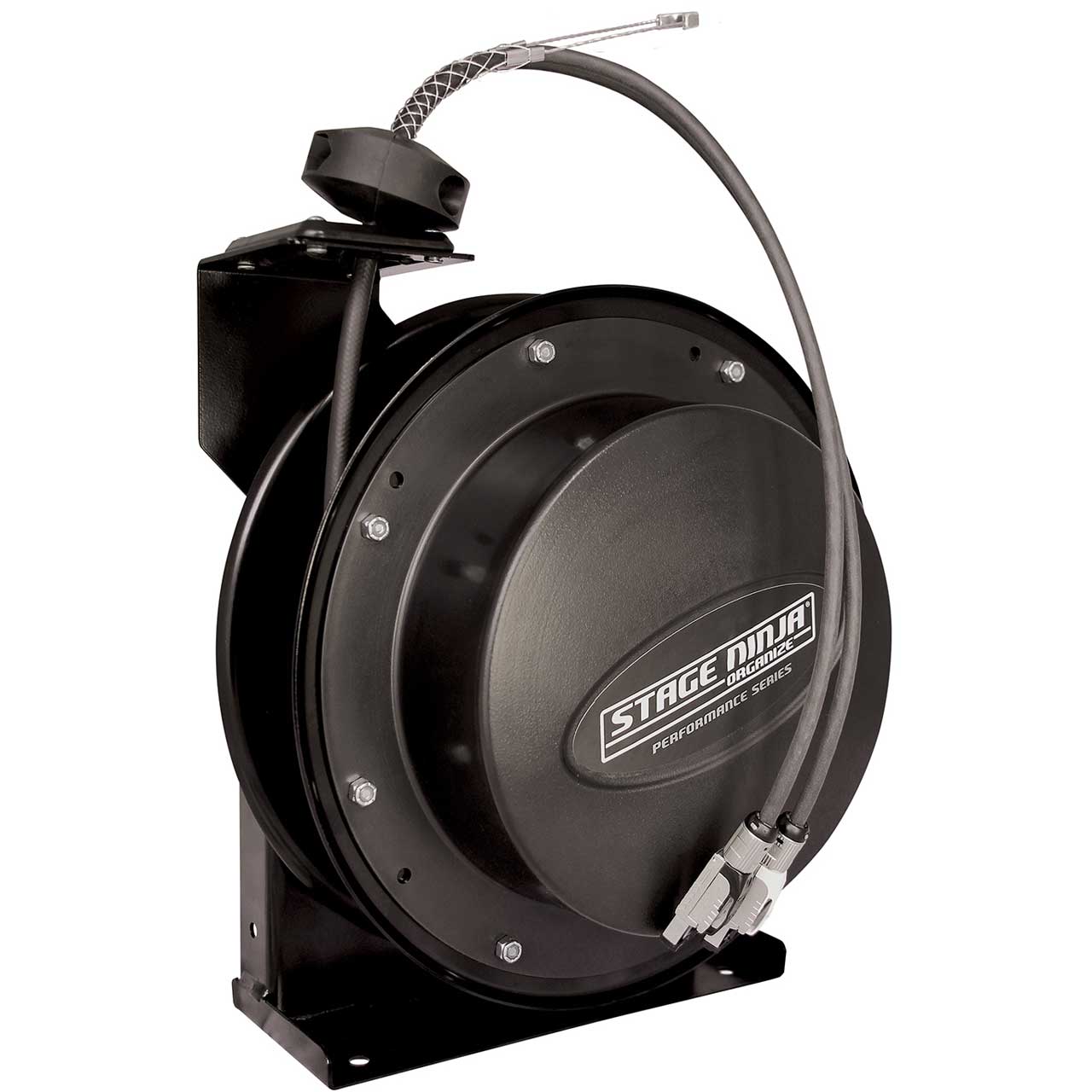 Stage Ninja 2CAT6-30-CT Performance Series Retractable DUAL CAT6 Shielded Cable  Reel - 30-Foot