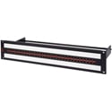 Photo of AVP AV-D232E2-AMN75-B10 2 RU Midsize (Mini-WECO) Video Patch Panel - 2 x 32 - Normaled - Terminating w/ Cable Bar