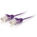C2G Cat6 Snagless Unshielded (UTP) Slim Ethernet Cable - Cat6 Slim Network Patch Cable - Purple - 7 Foot