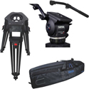 Cartoni KF22-22AM Focus 22 Head with 2 Pan Bars - HD 1-Stage EFP Tripod - Mid-level Spreader - Rubber Feet - Soft Case