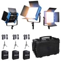 Dracast DRKP1000B3K Kala Plus Series LED1000 Bi-Color LED 3 Light Kit with Injection Molded Travel Case