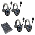 Eartec ETP4S UltraLITE PRO16 Long Range Dual Ch. Full-Duplex Wireless Intercom with 4 Single-Ear Headsets - 2.4 GHz