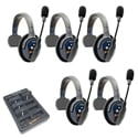 Eartec ETP5S UltraLITE PRO16 Long Range Dual Ch. Full-Duplex Wireless Intercom with 5 Single-Ear Headsets - 2.4 GHz