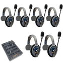 Eartec ETP6S UltraLITE PRO16 Long Range Dual Ch. Full-Duplex Wireless Intercom with 6 Single-Ear Headsets - 2.4 GHz