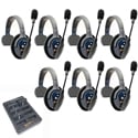 Eartec ETP7S UltraLITE PRO16 Long Range Dual Ch. Full-Duplex Wireless Intercom with 7 Single-Ear Headsets - 2.4 GHz