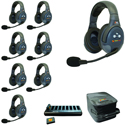 Photo of Eartec EVADE EVX8D Full Duplex Light Industrial Wireless Intercom System with 8 Dual-Ear Headsets