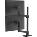 Photo of Ergotron 45-509-224 LX Dual Stacking Arm Tall Pole Height Adjustable Multi-Monitor Mount - Supports Two Displays - Black