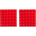 Photo of Gator Frameworks GFW-ACPNL1212PRED-2PK 2-Inch Thick 12x12 Pyramid Acoustic Foam Panels - Red - 2 Pack