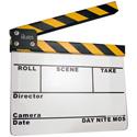 Photo of ikan PS01 9 x 11 Inch White Acrylic Production Slate with Black and Yellow Sticks