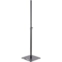 Photo of K&M 26731 Speaker Stand with Flat Steel Plate / Carrying Handle and Cable Management - Black