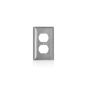 Leviton SL8 C-Series 1-Gang Duplex Receptacle Wallplate - Magnetic Stainless Steel