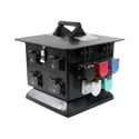 Lex DB100NP-AQQ-S3 PowerHOUSE Portable Power Distribution Box -100 Amp Pagoda to GFCI Duplex Receptacles - Outdoor Rated