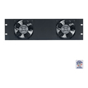 Lowell FW2-3 3RU Pan Panel - two 4 Inch Whisper Fans with Fan Guards - 50cfm Each