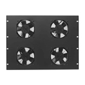 Photo of Lowell FW4-7T 7RU Rack Fan Panel with four 4 Inch Whisper Fans / Thermostat Cord and Fan Guards - 50-CFM Each