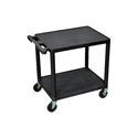 Photo of Luxor LP26-B 26 Inch High AV Cart - Two Shelves - 4 Inch Casters/Two Locking - 300lb Weight Capacity - Black