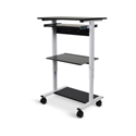 Luxor STAND-WS30 Three-shelf Adjustable Stand Up Workstation - 150 Pound Load Capacity - 150 Pound Weight Capacity