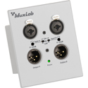 Photo of MuxLab 500558 Dante 2-Channel XLR Wall-Plate with 2 XLR Balanced Inputs/Outputs - White