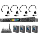 RTS OMS OMNEO/ROAMEO Digital Wireless Partyline Intercom Package - Base/Acess Point/4 Beltpacks/4 Single Ear