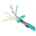 Quabbin 5026 DataMax Extreme Ethernet Cat 6/6a Hi Flex 26 AWG 4-Pair Shielded TPE Cable - Teal - 1000 Foot