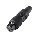 Photo of REAN Z Series RCX3F-Z-012 3-Pin Female XLR Cable Connector - Black/Gold - 100 Pack Individually Bagged