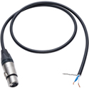 Photo of Sescom SC10XJ-BARE Canare Star-Quad 3-Pin XLR Female to Stripped Ends Audio Cable - Black- 10 Foot