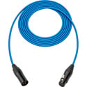 Photo of Sescom SC75XXJBE/B Canare Star-Quad Microphone Cable with Black & Gold XLR Connectors - Blue - 75 Foot