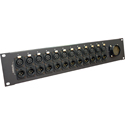 Photo of Sescom DT12 Male Audio Patch Panel with 12 parallel XLR channels